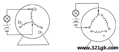  灯泡法检查绕组断路故障